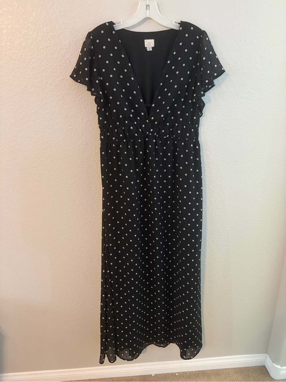 a new day Black Polka Dot V-Neck Maxi Dress - Picture 4 of 9